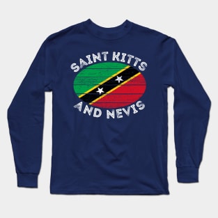 Saint Kitts and Nevis Roots Flag Long Sleeve T-Shirt